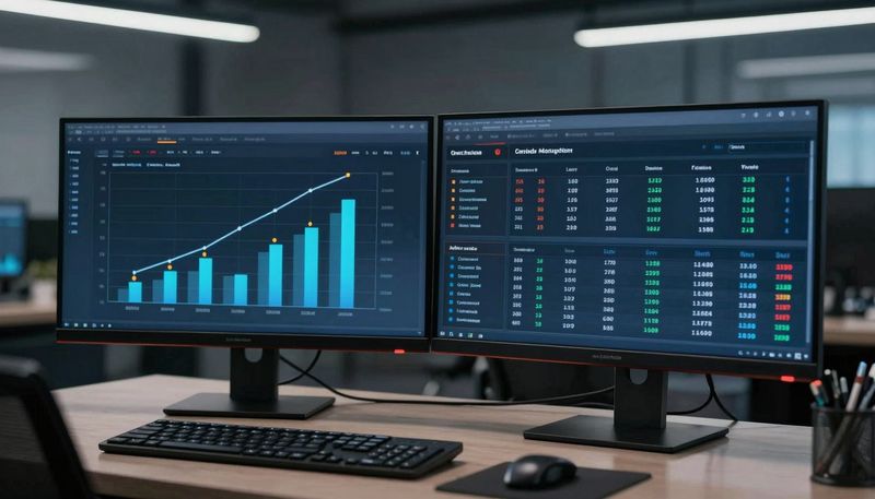Tim ops meninjau grafik pemakaian kredit AI agent dan kontrol biaya di monitor ganda